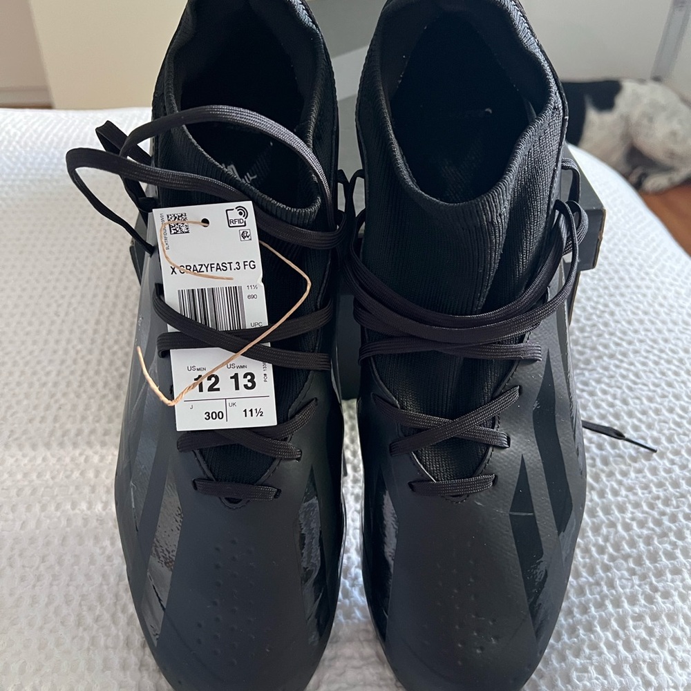 Adidas Black Soccer Cleats (X Crazyfast .3 FG)